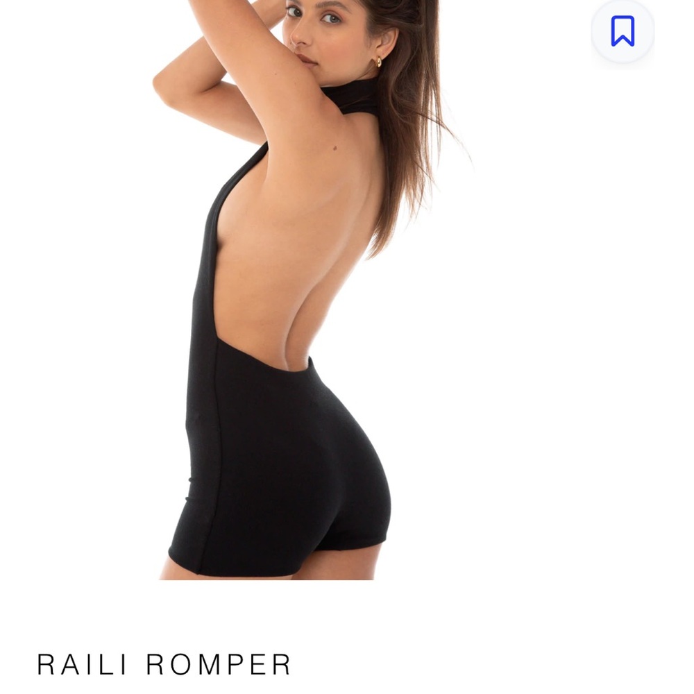 ARE YOU AM I Black Raili Romper